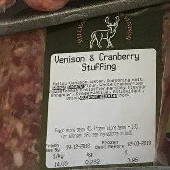 venison sausage meat